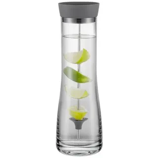 blomus Wasserkaraffe -DRIWA- aus Glas, 1 Liter, Glaskaraffe, Dark Gray, Tropffreies Ausgießen grau