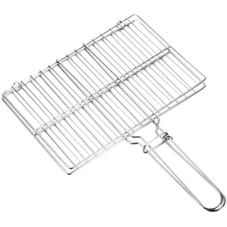 HEMOTON Edelstahl Grillkorb 40X30Cm Dickes Grillgitter Mit Griff Für Fisch Gemüse Steak Bbq Zubehör