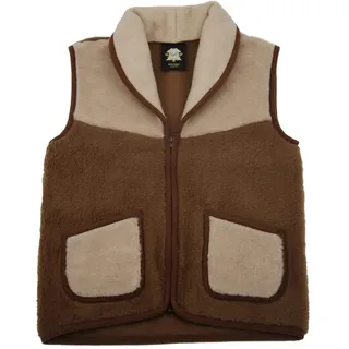 Hollert Damen Kamelweste COMO Wollweste warme Weste mit Reißverschluss Größe XL, Farbe Beige/Braun - XL
