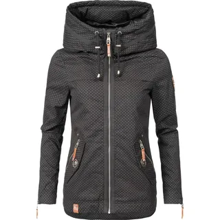 Navahoo Damen leichte Übergangsjacke mit Kapuze Wekoo«, schwarz Dots Gr. S - S