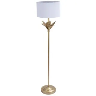 Relaxdays Lampe Palmenblatt Weiß,Gold