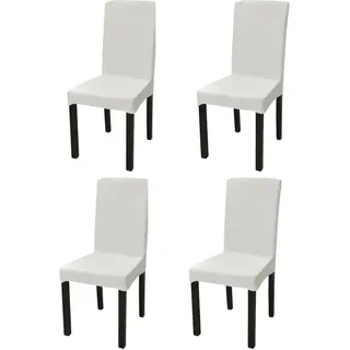 Stretch-stuhlhussen Gerade 4 Stk. Creme