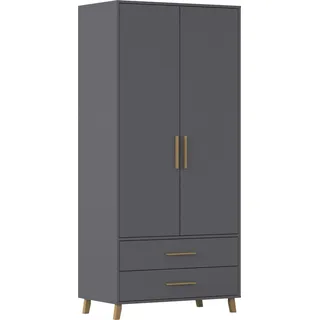 Rauch Drehtürenschrank SHINJO 140 x 203 x 53 cm Grau