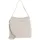 Schultertasche Kunstleder Beige/Ecru