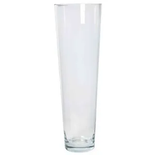 INNA-Glas Bodenvase ERIC, Trichter - rund, klar, 70cm, Ø 22,5cm - Konische Vase weiß