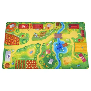 HuggyPlay Spielteppich Bauernhof Kinderteppich 90 x 150 cm