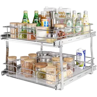 Vevor ausziehbares Gewürzregal (508x539x383 mm) Spülschrankregal Küchenschrank, Schiebeschublade Waschbecken Gewürzregal Schrank Organizer Unterschrankregal 538x569x483 mm (Einbaumaße)