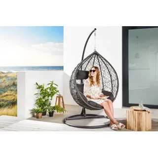 riess-ambiente Hängesessel LOFT anthrazit / grau (Einzelartikel, 1-St), Outdoor · Garten · Hängestuhl · Gestell & Kissen · Terrasse · Balkon grau