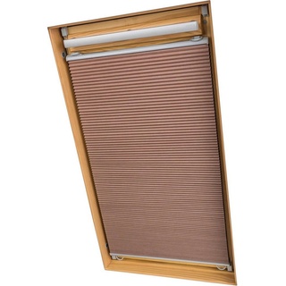 Dachfensterplissee Universal Dachfenster-Plissee, Liedeco, verdunkelnd, ohne Bohren, verspannt, Klemmfix, Fixmaß beige 103 cm x 141 cm