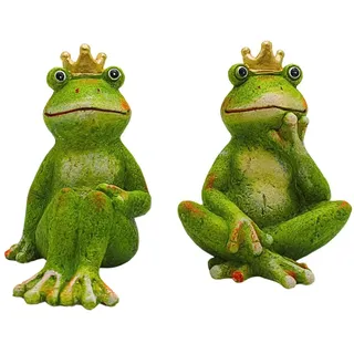 Dekohelden24 Froschfigur 15 cm Grün