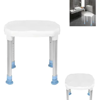 AUFUN Duschhocker Höhenverstellbar weiß belastbar bis 150 kg