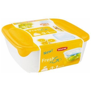 Curver Fresh & Go Lebensmittelbehälter-Set 0,8L + 1,7L + 2,9L + 0,25L - gelb (Rabatt für Stammkunden 3%)