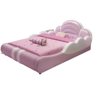 depotum Kinderbett Prinzessin 90 x 200 cm Holz rosa