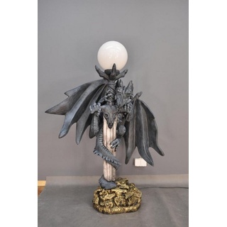 JVmoebel Skulptur XXL Design Gothik Stehleuchte Lampe Stand Leuchte Drachen Lampen 143cm grau