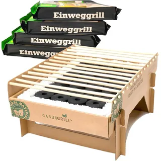 5x Öko Einweggrill Einmalgrill Einmal Grill rauchfrei nachhaltig Bambuskole