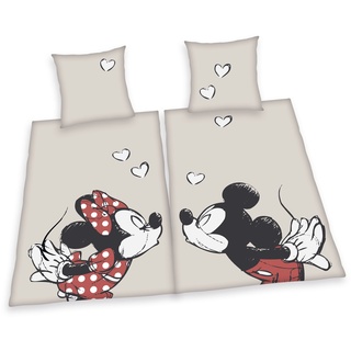 Micky Maus - Disney Bettwäsche - Micky und Minnie - Partnerbettwäsche - rosa/weiß  - EMP exklusives Merchandise! - Standard