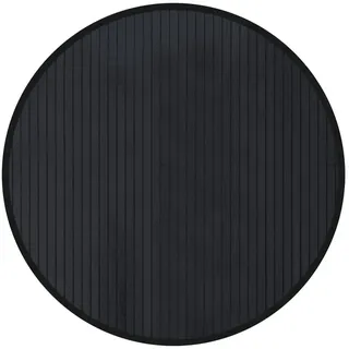 vidaXL Teppich Rund Schwarz 60 cm Bambus
