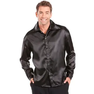 Hemd "Satin" für Herren, schwarz