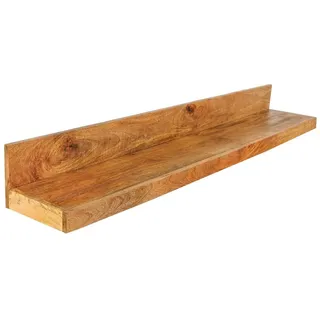Licht-Erlebnisse Wandregal MAKASSAR, XXL Mango Holz schwebend 140 cm breit massiv für Küche Wohnzimmer