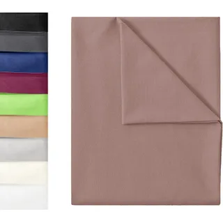 Green Mark Textilien Klassische Bettlaken | Betttuch | Laken | Leintuch | Haustuch 100% Baumwolle ohne Gummizug vielen Größen und Farben Größe:180x275 cm, Sand beige