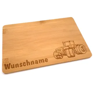 Samunshi® Holzbrett mit Gravur Traktor aus Bambus Brett Frühstücksbrettchen Kinder als Holz Schneidebretter Holzbrett Küche Vesperbrett mit Motiv