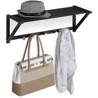 Relaxdays Wandgarderobe mit Ablage Schwarz
