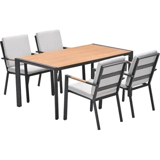 Garden Impressions 5-teiliges dining Set Felini carbon black - Schwarz
