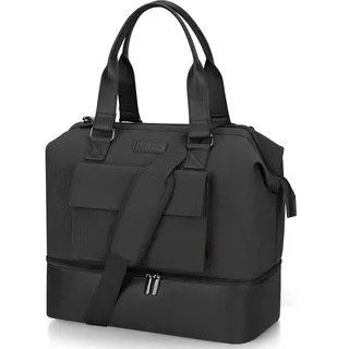 Urtala Faltbare Reisetasche für Herren & Damen,Weekender-Taschen mit Schuhfach, Reisetasche Weekend Overnight Tote Taschen, Gym Bags Krankenhaustaschen für Labor und Geburt (Schwarz) - 40 centimètres x 20 centimètres x 40 centimètres