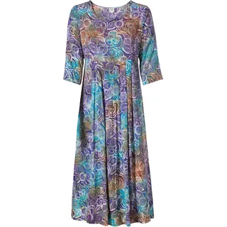 Viskose-Kleid, Muster flieder, 48/50