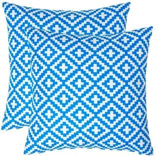 Homescapes Zoe 45 x 45 cm Blau-Weiße
