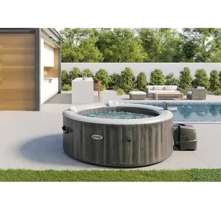 Intex Pure Spa Mobil-Whirlpool Greywood Deluxe Bubble  (Ø x H: 196 x 71 cm, Grau, 795 l)