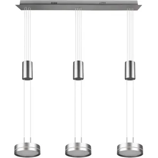 Trio LED-Pendelleuchte Franklin Alu, Eisen, Stahl & Metall Silber Nickel matt