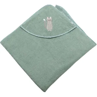 Sterntaler Kapuzenbadetuch 100x100 cm Lilly - Badetuch mit Applikation - Babyhandtuch mit Kapuze aus saugfähiger Baumwolle, steingrün