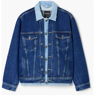 Desigual, Patchwork-Denimjacke, Baumwolle, Blau, XL, BLUE, XL