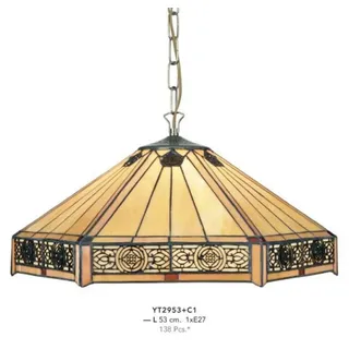 Casa Padrino Tiffany Hängeleuchte Durchmesser 53cm 1-Flammig ModH5 - Leuchte Lampe Deckenleuchte Art Deco Jugendstil
