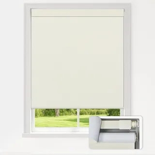 LazBlinds Jalousien ohne Bohren für Innenfenster, Verdunkelungsrollos, schnurlose Fenster-Verdunkelungsrollos, wärmeisolierter Stoff, UV-Schutz, für Zuhause und Büro, 50,8 cm B x 182,9 cm H, Creme
