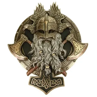Veronese by Joh. Vogler GmbH Veronese Nordisches Wikinger Wandschild mit 2 Äxten und Triskele 27cm Figur Skulptur