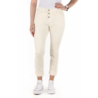 Please P78 N3N Damen Hose – Boyfriend Fit – Baumwollhose mit Stretch – Mid Waist – White Swan - XS