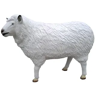 Xlmoebel Skulptur Weiße Kunststoff-Deko im modernen Schaf-Design für Garten und Balkon (Skulptur A255-80x90cm), Hergestellt in Europa weiß