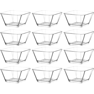 CLEARFEE 12-tlg. Glasschalen-Set aus hochwertigem Glas | stappelbar | 12x je 300 ml Dessertschalen Glasschüssel Salatschüssel Glas Schälchen Set Schale Schale Deko Schale Bowl