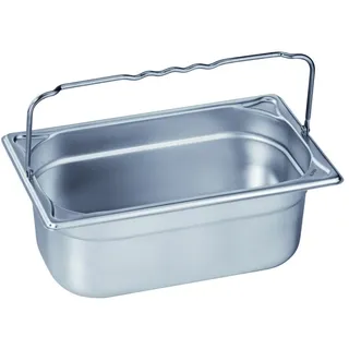B.PRO Gastronorm-Behälter 2,7 Liter Edelstahl-GN 1/4 mit Bügelgriffen - 100 mm
