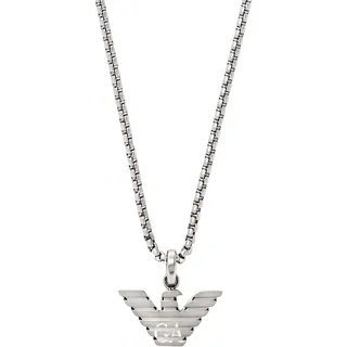 Emporio Armani Herren-Edelstahl-Halskette Chrom/Silber