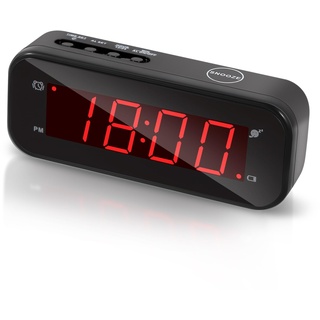 Timegyro kleine Digitale batteriebetriebene Uhr, LED Schreibtischuhr batteriebetrieben nur Akku Wecker mit Snooze Helligkeit Einstellbar 12/24 Modus für Schlafzimmer,Regal,Reisen