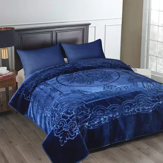 JML Fleecedecke, King-Size-Größe, schwere koreanische Nerzdecke, 210 x 244 cm, 4,1 kg, einlagig, weich und warm, Dicke Raschel-Bedruckte Nerzdecke für Herbst, Winter, Bett, Zuhause, Geschenke,