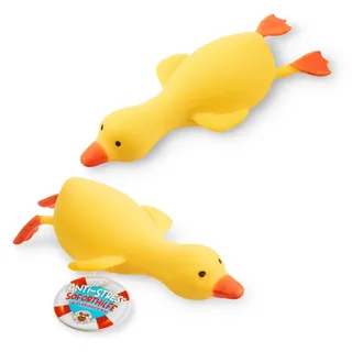 TRENDHAUS 958488 - Antistress Soforthilfe Ente, 2 Stück je ca. 16 x 7,5 x 4,3 cm, Squishy in Enten-Form, Stressbälle für Kinder und Erwachsene