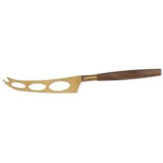 alpina Käsemesser Set 2-teilig – Käsemesserset mit Goldklinge und Holzgriff – Für Weichkäse und Hartkäse – Käsemesser für Servierplatte, Buffet oder Frühstück