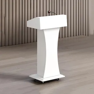 WYBDMWY Mobiles Rednerpult auf Rollen – Hölzernes Podium mit Stauraum – Tragbares Stehpult –Stabiler Pult für Kirche, Klassenzimmer, Büro, Schule, Konferenz, Restaurant, Besprechungsraum & Auditorium