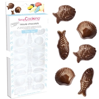 ScrapCooking - Ostern Schokoladenform - Backform für Schokolade - Professionelles Backzubehör - Fische Muscheln Fischform - Transparent - 6750