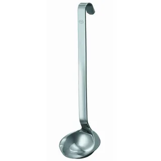 Rösle Soßenlöffel, Saucenkelle mit Hakengriff, Edelstahl 18/10, spülmaschinengeeignet silberfarben