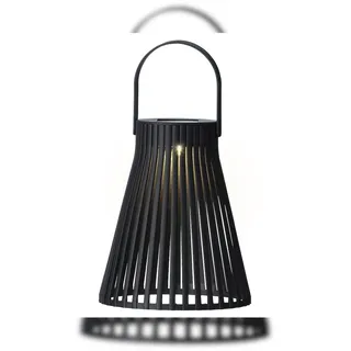 Lumineo Laterne Kunststoff 14x18 cm Solar LED schwarz
